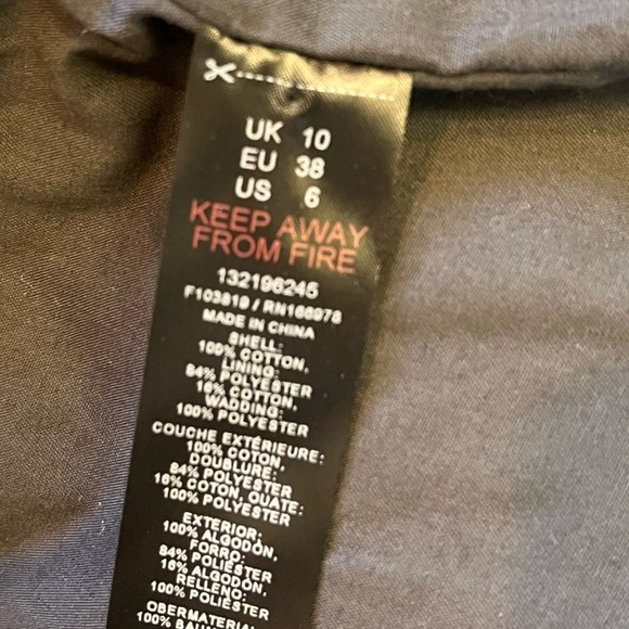 ASOS Design Quilt Jacket with Cord Collar Size 6 Women’s Charcoal Gray - Picture 7 of 11